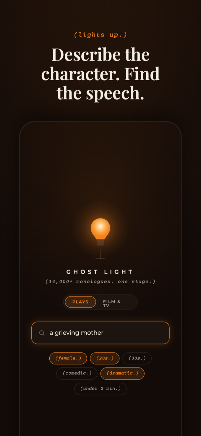 Ghost Light search: describe the character, find the speech